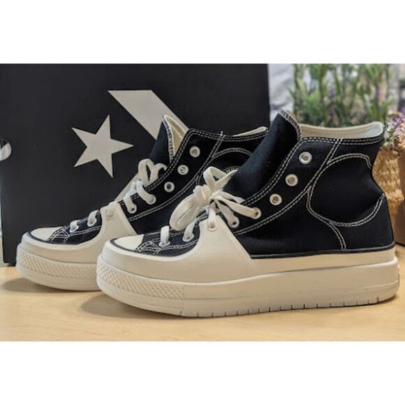 Converse CTAS Construct Black & White Unisex High Top Shoes M10 W11.5 NIB - Picture 3 of 14